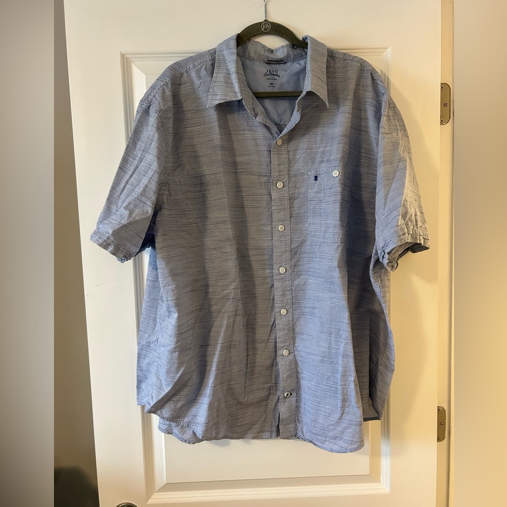 Izod‎ Light Blue Casual Button Down Shirt